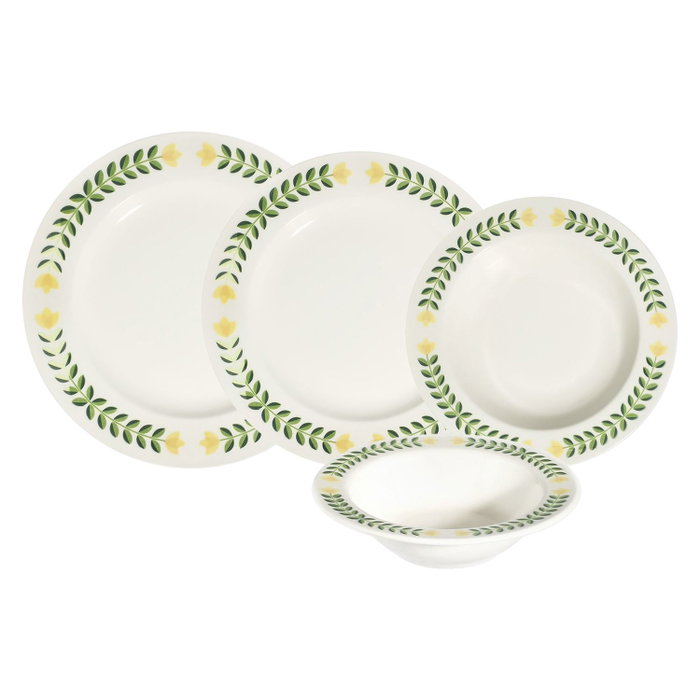 Hermia Florania Bonsai Juego de Cena de 24 Piezas de Porcelana Hermia Florania Bonsai Juego de Cena de 24 Piezas de Porcelana